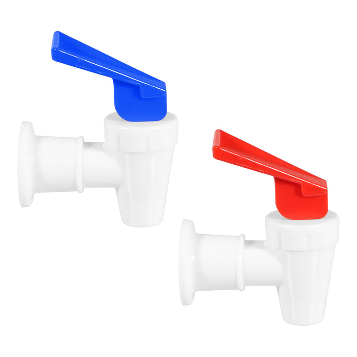 Universal Water Dispenser Tap Spigot Cooler Bottle Lever Faucet Spout Kit (Blue + Red, 15mm Internal Thread)