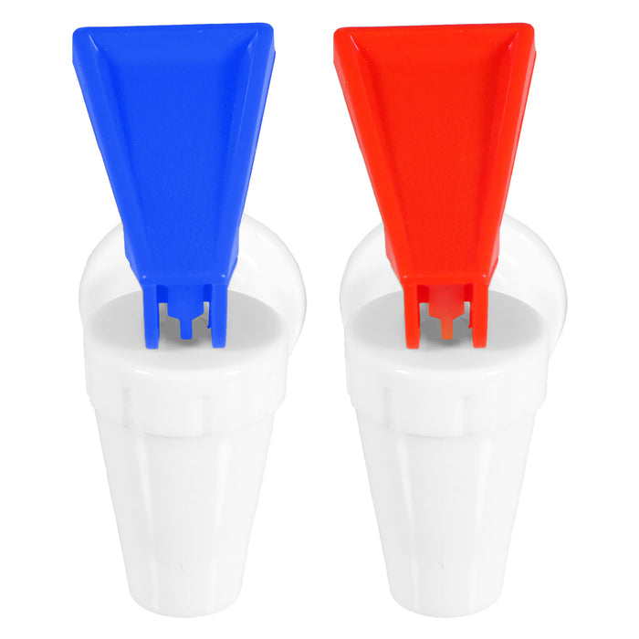 Universal Water Dispenser Tap Spigot Cooler Bottle Lever Faucet Spout Kit (Blue + Red, 15mm Internal Thread)