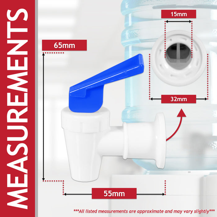 Universal Water Dispenser Tap Spigot Cooler Bottle Lever Faucet Spout (Blue / Cold, 15mm Internal Thread)
