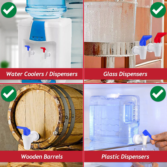 Universal Water Dispenser Tap Spigot Cooler Bottle Lever Faucet Spout (Blue / Cold, 15mm Internal Thread)