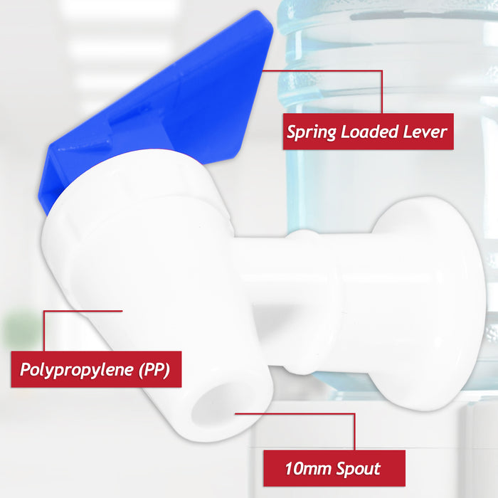 Universal Water Dispenser Tap Spigot Cooler Bottle Lever Faucet Spout (Blue / Cold, 15mm Internal Thread)