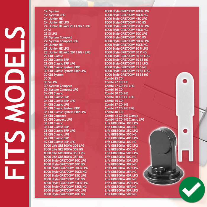 Diverter Valve Paddle for Worcester Combi Boiler Seal + Mounting Rod Kit (87161068450)