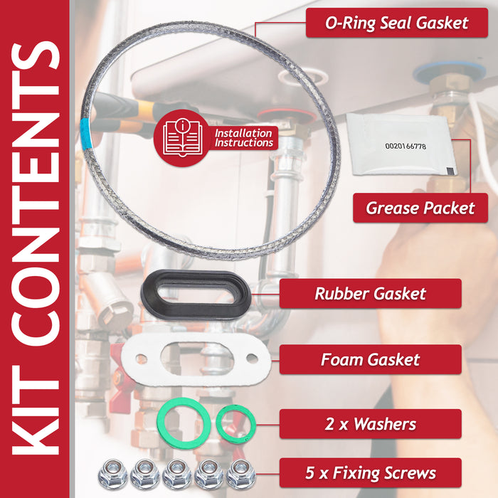 Vaillant Boiler Burner Seal Gasket Kit ecoMAX ecoTEC Pro Plus VU VUW Heat Exchanger Door Sealing Set (0020025929)