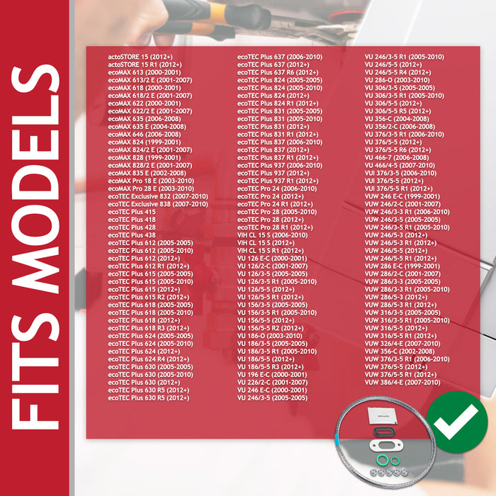 Vaillant Boiler Burner Seal Gasket Kit ecoMAX ecoTEC Pro Plus VU VUW Heat Exchanger Door Sealing Set (0020025929)