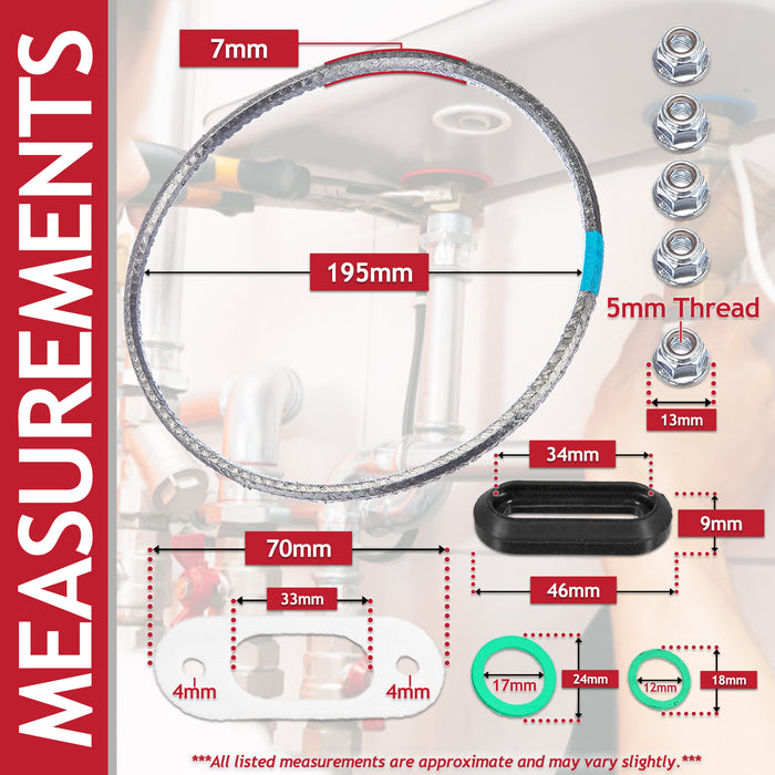 Vaillant Boiler Burner Seal Gasket Kit ecoMAX ecoTEC Pro Plus VU VUW Heat Exchanger Door Sealing Set (0020025929)