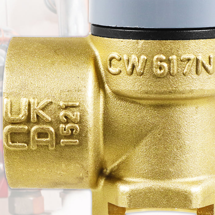 Pressure Relief Valve for Vaillant Thermocompact Turbomax Plus Pro VU VUW Boiler 3 Bar 3/4" x 1/2" Safety PRV (190732)