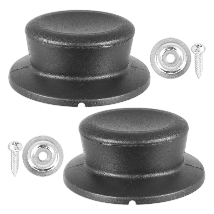 Pan Lid Knob Handle Kitchen Cookware Black Round Curved Hand Grip Replacements (Pack of 2)