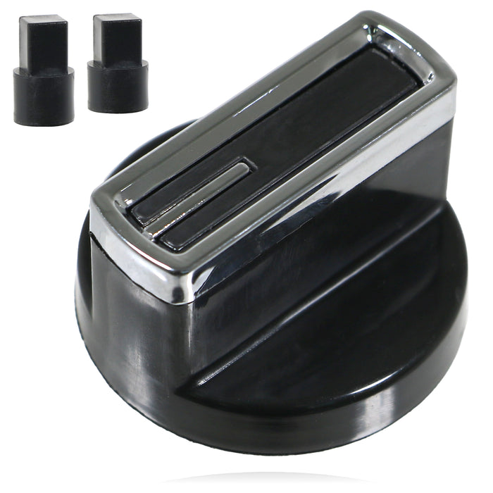 UNIVERSAL Cooker Oven Hob Gloss Black 38mm 6mm D Fit CONTROL KNOB & ADAPTOR (Copy)