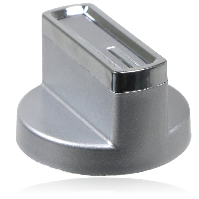 UNIVERSAL Cooker Oven Hob Silver with chrome 38mm 6mm D Fit CONTROL KNOB & ADAPTOR (Copy)