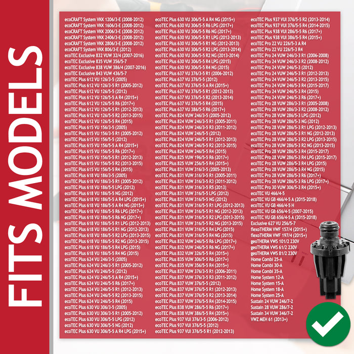 Water Pressure Sensor Kit for Vaillant ecoCRAFT ecoTEC Exclusive Pro Plus VKK VU VUI VUW Boiler (0020059717)