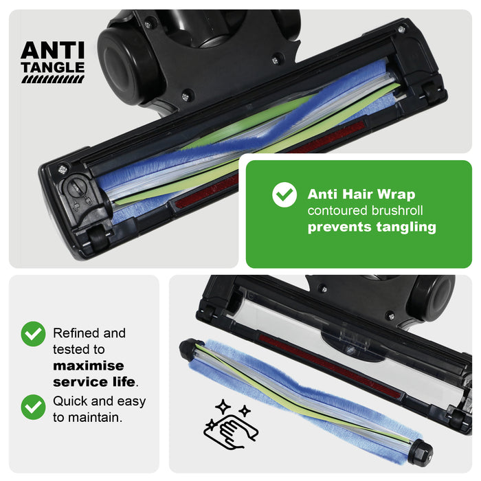 Hard Floor Brush Head for NUMATIC Henry Hetty James 32mm Anti Hair Wrap