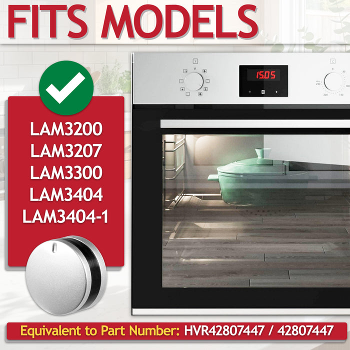 Control Knob Switch for Lamona LAM3200 LAM3207 LAM3300 LAM3404 LAM3404-1 Oven Cooker (Silver / Black, Pack of 2)