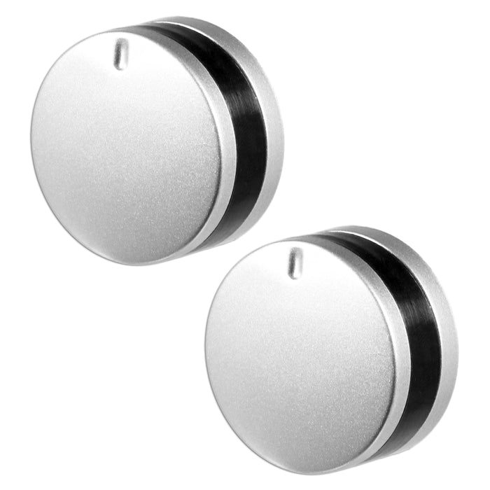 Control Knob Switch for Lamona LAM3200 LAM3207 LAM3300 LAM3404 LAM3404-1 Oven Cooker (Silver / Black, Pack of 2)
