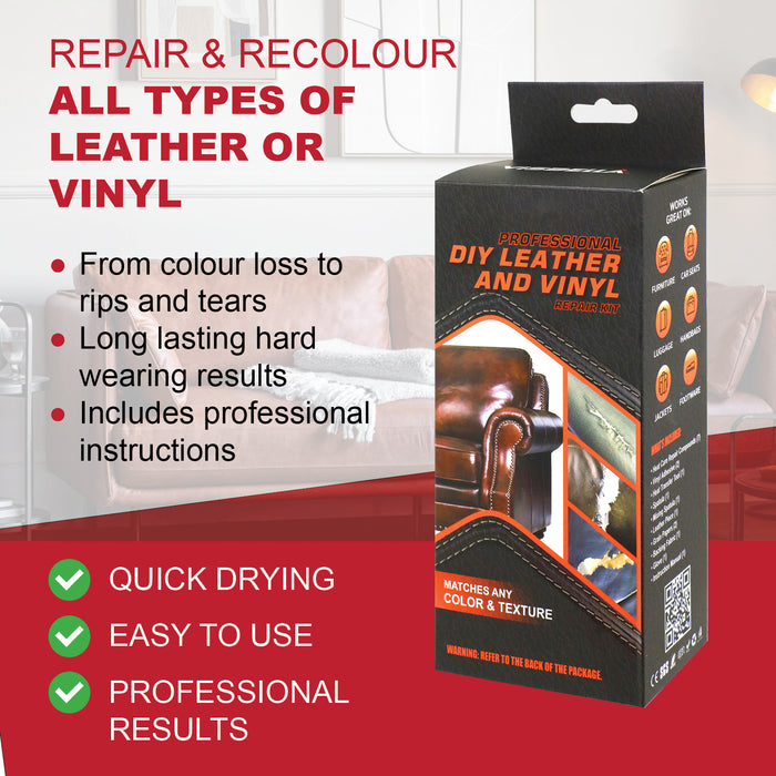 VISBELLA Leather Vinyl Repair Kit for scratches tears holes cracks sofas seat