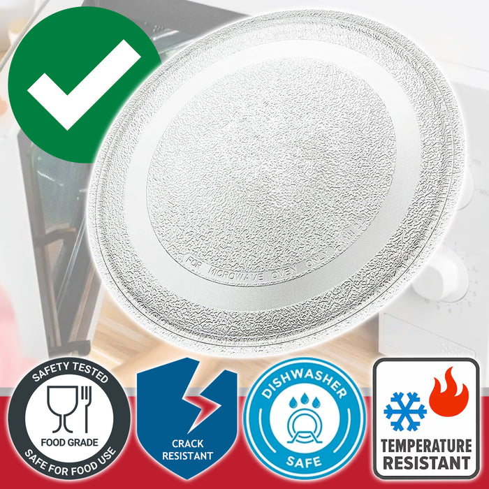 Universal Microwave Turntable Plate Smooth Flat Glass Dish Tray (11" / 28.4cm / 284mm)