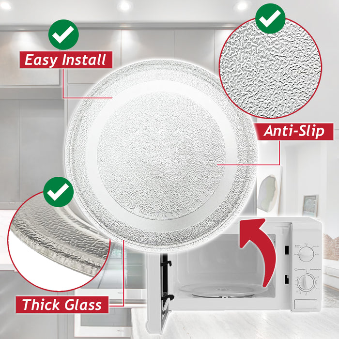 Universal Microwave Turntable Plate Smooth Flat Glass Dish Tray (11" / 28.4cm / 284mm)