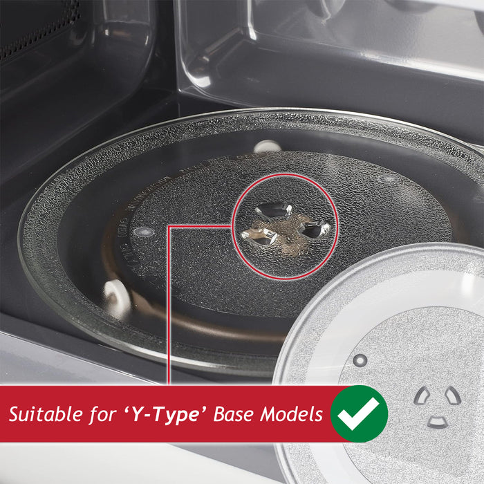 Universal Microwave Turntable Plate 6 Lug Fixing Y Type Glass Dish Tray (13.5" / 34.5cm / 345mm)