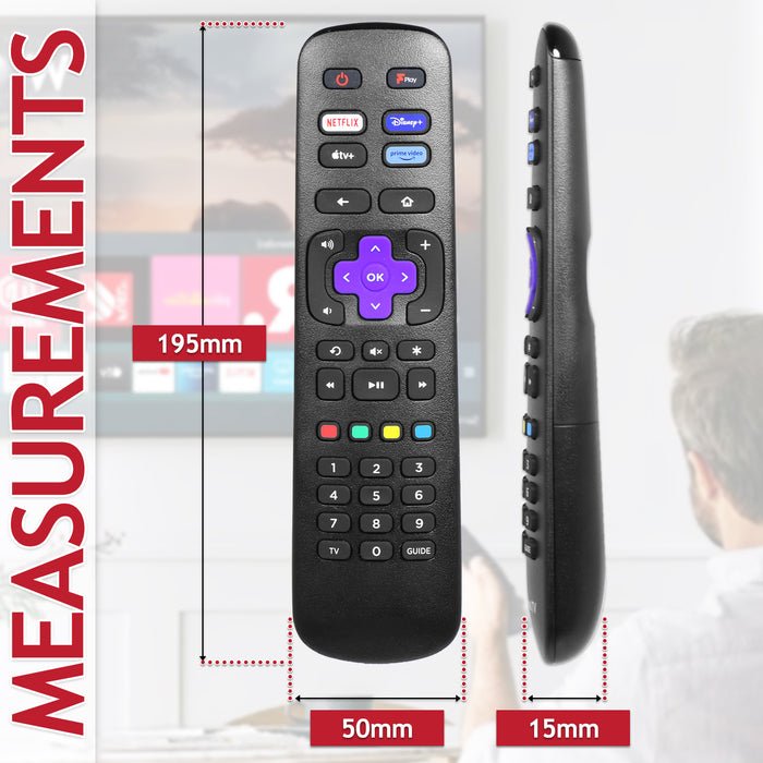 Remote Control for JVC Roku TV LT-24CR230 LT-32CR230 LT-40CR330 LT-43CR330 (504Q3270118)