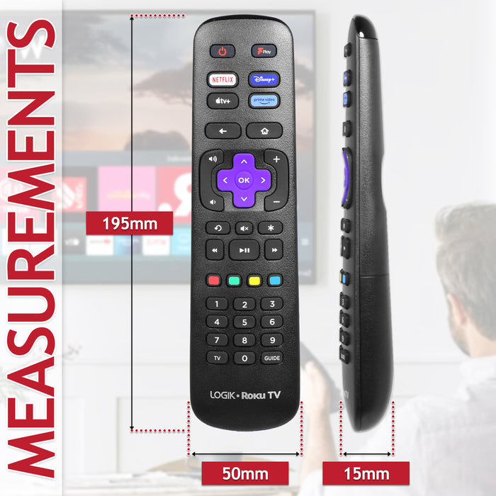 Logik Remote Control for Roku TV L32RHE23 L40RFE23 L43RUE23 L50RUE23 (504Q3260136)