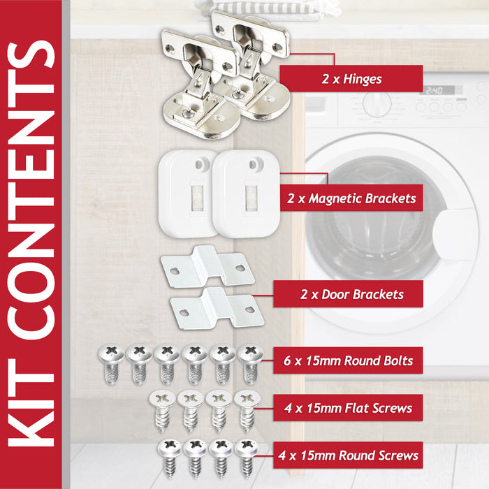 Integrated Door Hinge Magnetic Fixing Kit for Caple WDI3301 WMI3000 WMI3001 WMI3006 WMI3007 Washing Machine (20 Pieces)