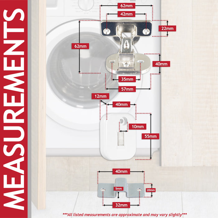 Integrated Door Hinge Magnetic Fixing Kit for Caple WDI3301 WMI3000 WMI3001 WMI3006 WMI3007 Washing Machine (20 Pieces)