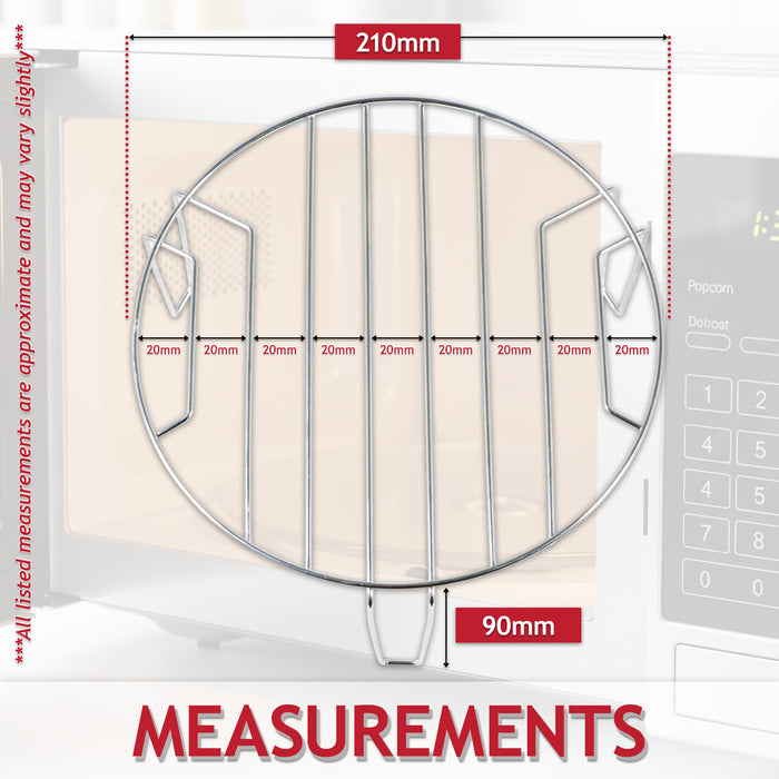 Universal Microwave Grill Wire Rack Stainless Steel Turntable Stand for 17L 18L 19L 20L Models (210mm)