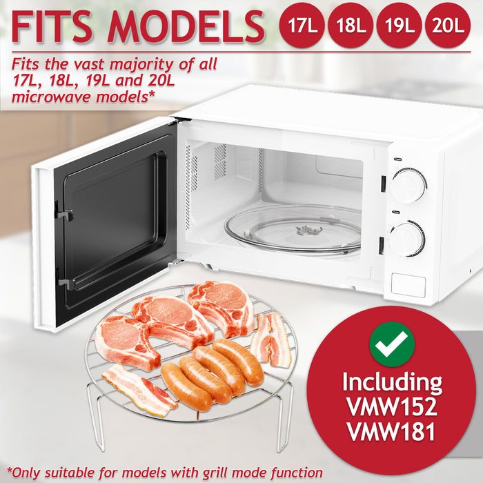 Grill Wire Rack Stainless Steel Turntable Stand for Breville VMW152 VMW181 17L 18L 19L 20L Microwave (210mm)