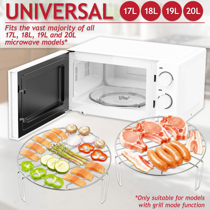 Universal Microwave Grill Wire Rack Stainless Steel Turntable Stand for 17L 18L 19L 20L Models (210mm)
