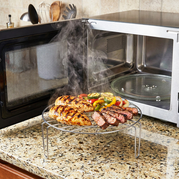 Universal Microwave Grill Wire Rack Stainless Steel Turntable Stand for 17L 18L 19L 20L Models (210mm)