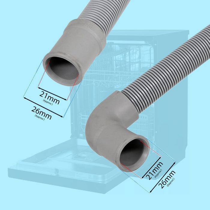 Midea Dishwasher Internal Hose UBMIDW45 Inner Drain Pipe 21mm 305mm