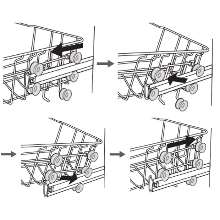 Currys Essentials Dishwasher Basket Wheels Guide Support x 2 CDW45 CDW60 CID45 CID60