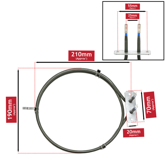 Hotpoint Fan Oven Element Round Heating Heater 1800w CD67 HDM67 HDT67 C00857728
