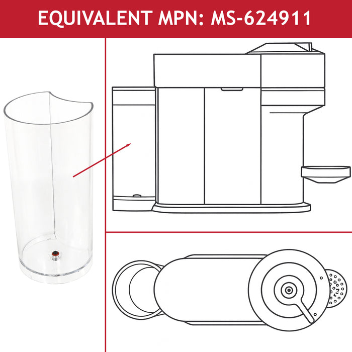 Nespresso Water Tank Vertuo Next Coffee Machine Container XN910 XN911 MS-624911 - Krups