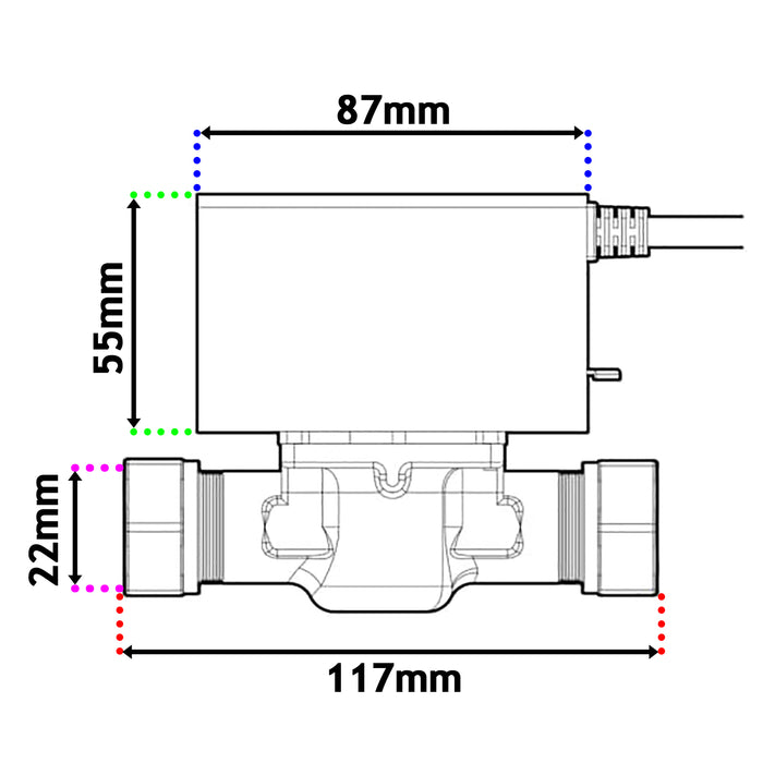 Optimum 22mm Zone Valve 2 Port Motorised 5 Wire Central Heating / Boiler System Control