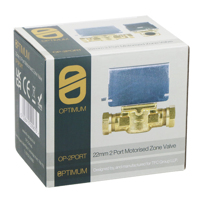 Optimum 22mm Zone Valve 2 Port Motorised 5 Wire Central Heating / Boiler System Control