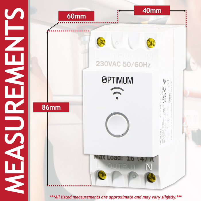 Optimum Wi-Fi DIN Rail Time Switch 230V 50Hz 16(4)A Programmable Timer (OP-DRWF01)