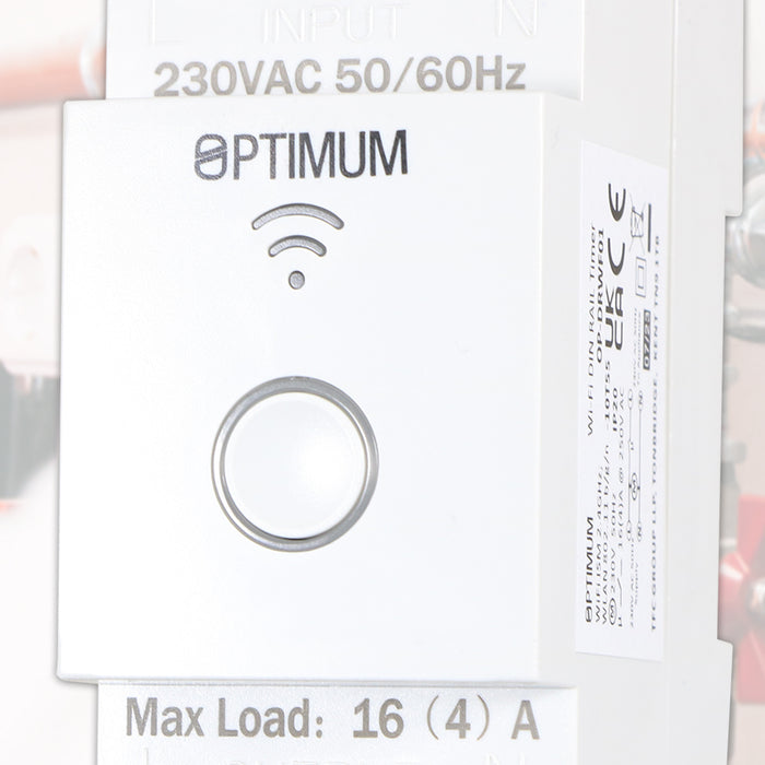 Optimum Wi-Fi DIN Rail Time Switch 230V 50Hz 16(4)A Programmable Timer (OP-DRWF01)