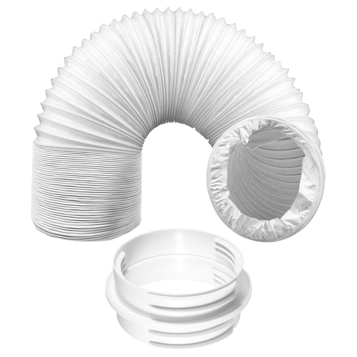 Cooker Hood Vent Hose 3 Metre 5" 5.9" Duct Pipe Extension Threaded Coupler Connector Ring Kit