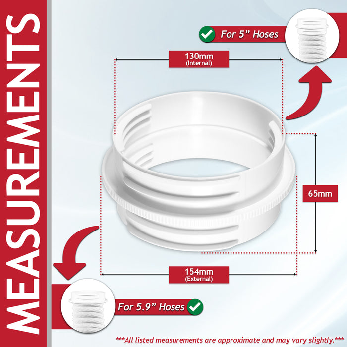 Cooker Hood Vent Hose 3 Metre 5" 5.9" Duct Pipe Extension Threaded Coupler Connector Ring Kit
