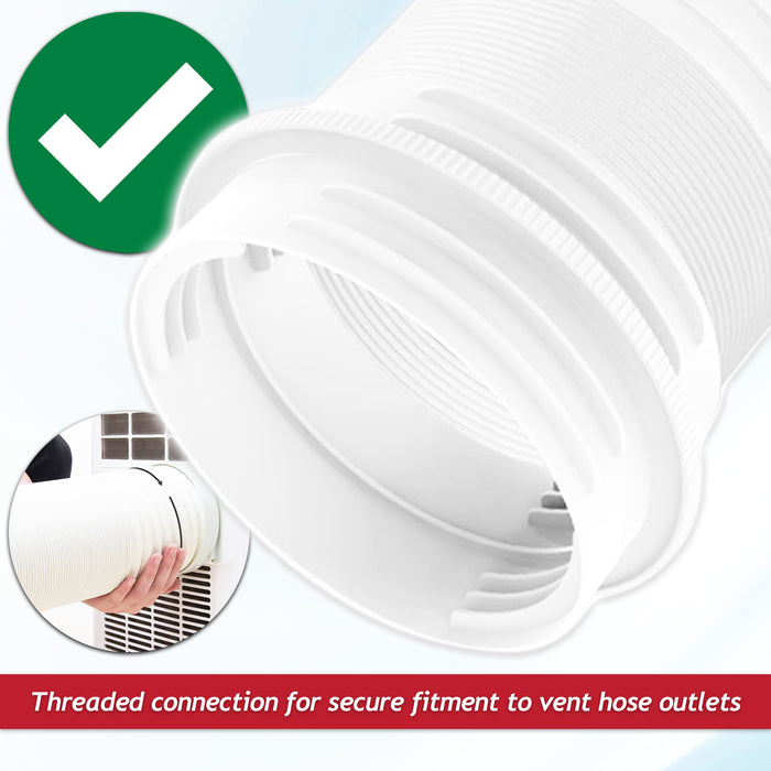 Cooker Hood Vent Hose 3 Metre 5" 5.9" Duct Pipe Extension Threaded Coupler Connector Ring Kit