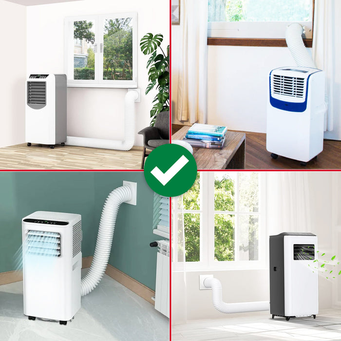 Air Con Vent Hose 3 Metre 5" 5.9" Duct Pipe Extension Threaded Coupler Connector Ring Kit