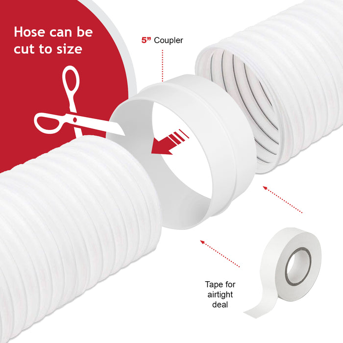 Vent Hose Pipe PVC Duct Extension Kit for Daewoo Air Conditioner (6m, 5")