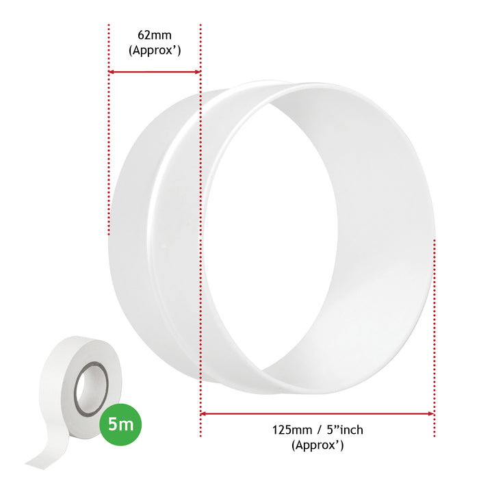 Vent Hose Pipe PVC Duct Extension Kit for Daewoo Air Conditioner (6m, 5")