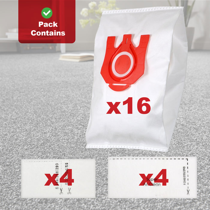 Bags for Miele FJM 3D Vacuum Cleaner C1 C2 C3 S4210 S4560 S6210 S6240 x 16