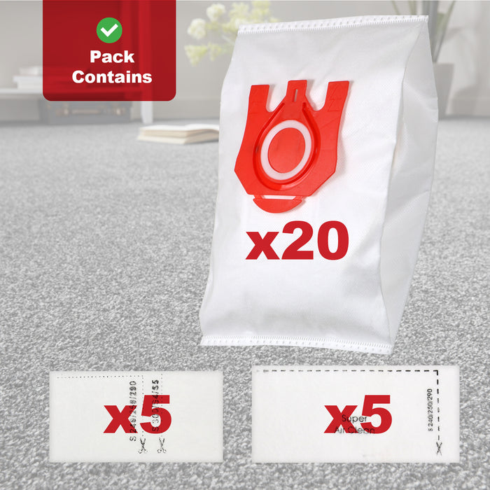 Bags for Miele FJM 3D Vacuum Cleaner C1 C2 C3 S4210 S4560 S6210 S6240 x 20