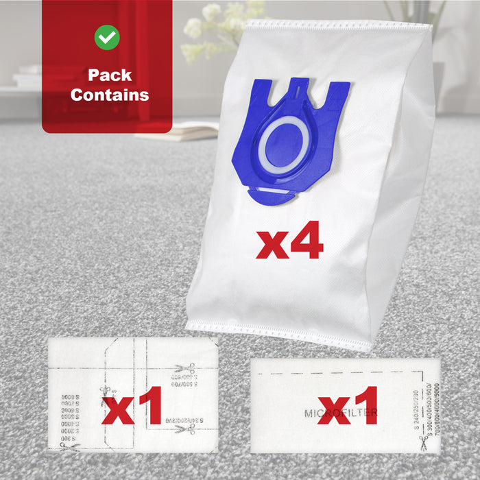 3D Bags for MIELE GN S2111 S5211 S5261 C2 C3 C1 CX1 Classic Complete Blizzard S8310 S8320 Cat & Dog x 4