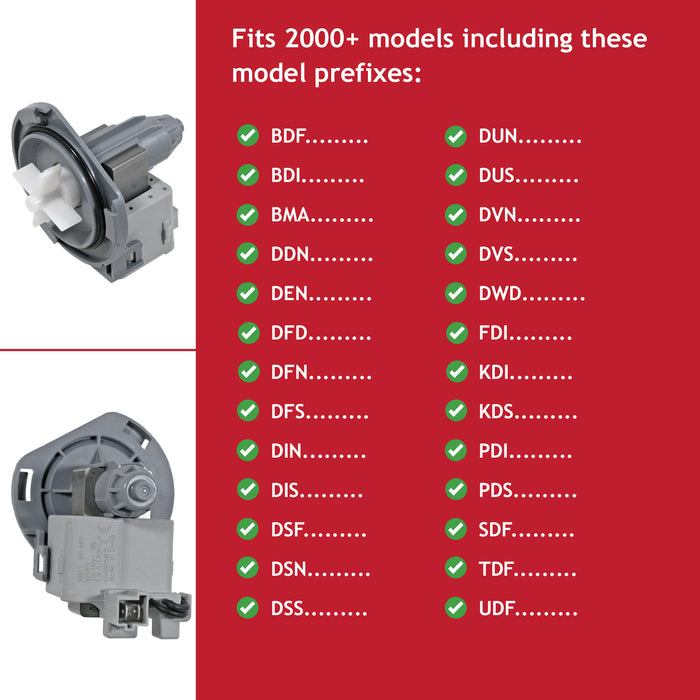 Drain Pump for Beko Dishwasher 1740300200 BDF BDI BMA DDN DEN DIN DVN DVS DWD
