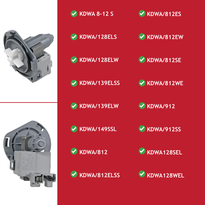 Drain Pump for Kenwood Dishwasher KDWA/128 KDWA/139 KDWA/812 KDWA/912 KDWA128