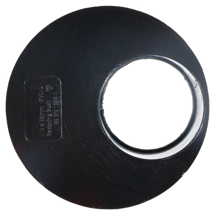 110mm to 56mm (50mm) Solvent Weld Soil System Waste Pipe Reducer Adaptor (Black)