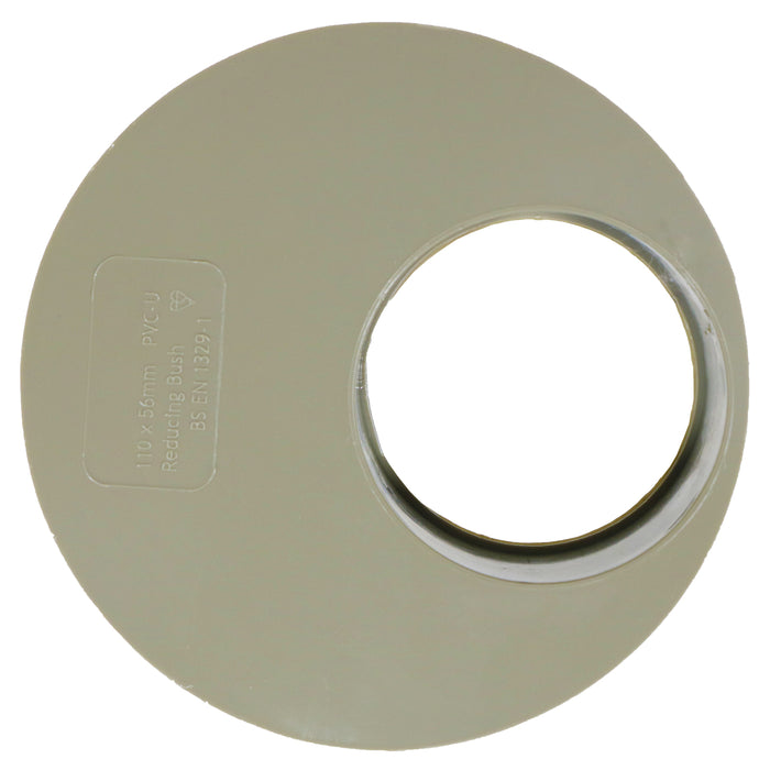 110mm to 56mm (50mm) Solvent Weld Soil System Waste Pipe Reducer Adaptor (Olive Grey)